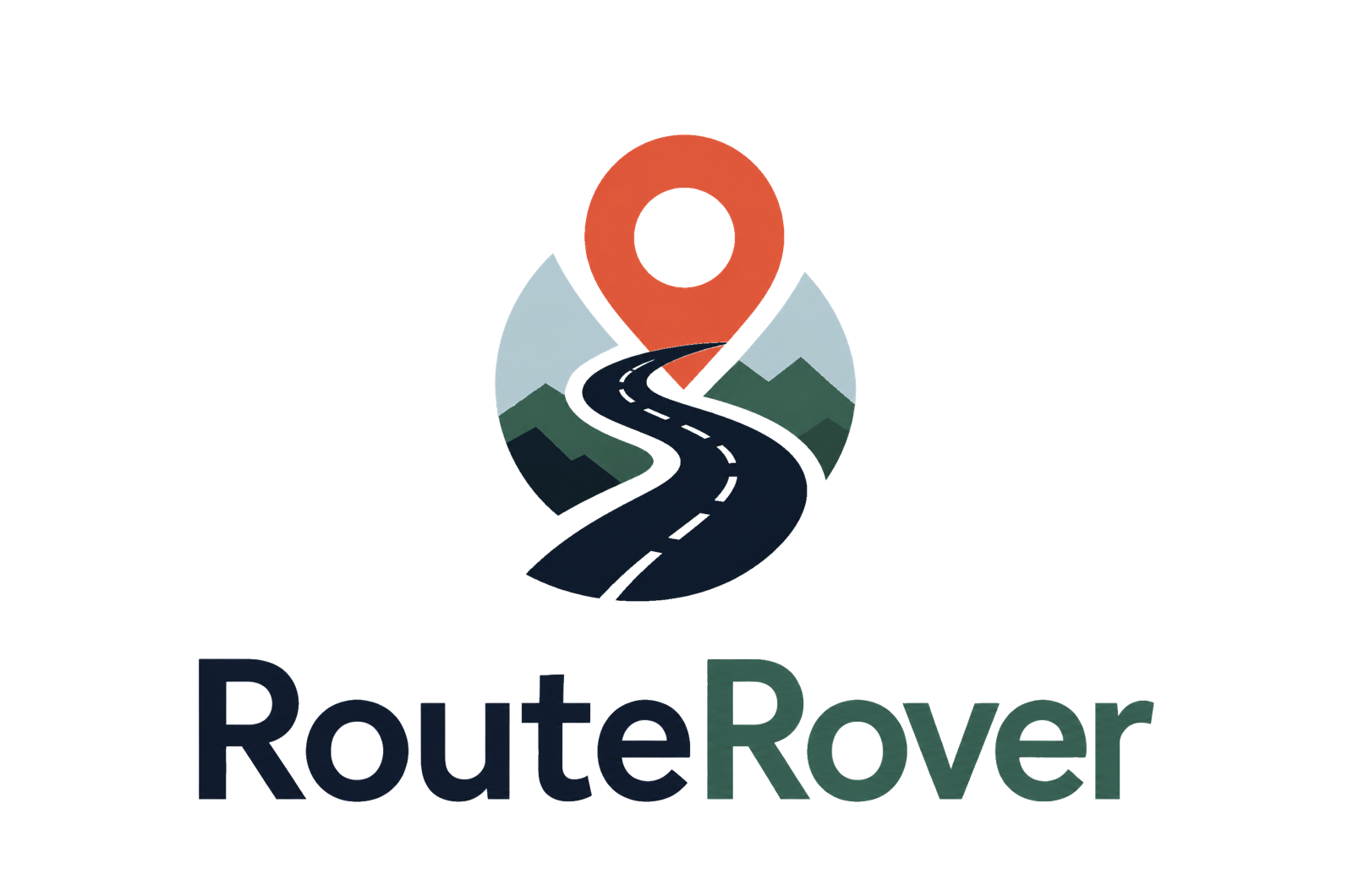 RouteRover secondary logo, stacked layout
